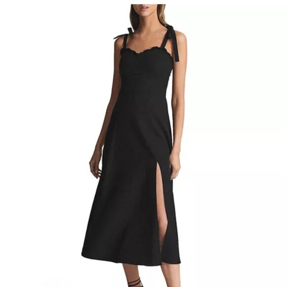 NWT REISS Yanna Ruffled Strappy Midi Dress Size 2 - Picture 1 of 10